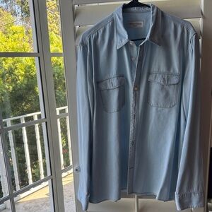 Officine Generale Light Blue Men's Shirt